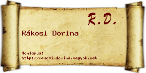 Rákosi Dorina névjegykártya